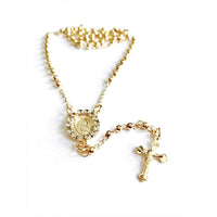 Cz virgen mary 18k gold plated rosary 18’’ rosaries