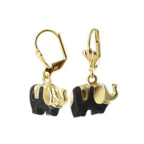 Earrings 18kts gold plated black