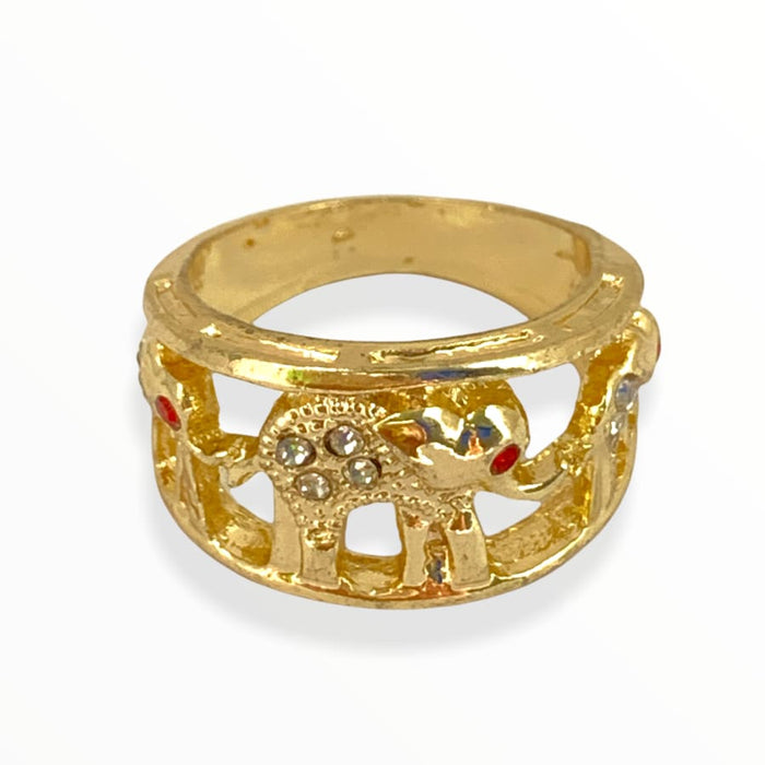 Elephant ring in 18k of gold plated rings