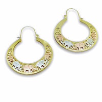 Elephants hoop earrings gold plated earrings