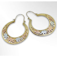 Elephants hoop earrings gold plated earrings