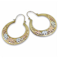 Elephants hoop earrings gold plated earrings