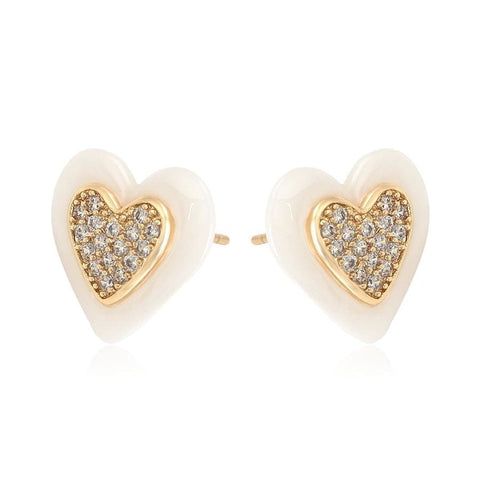 Heart hooks blue eye dropped earrings in 18k of gold plated