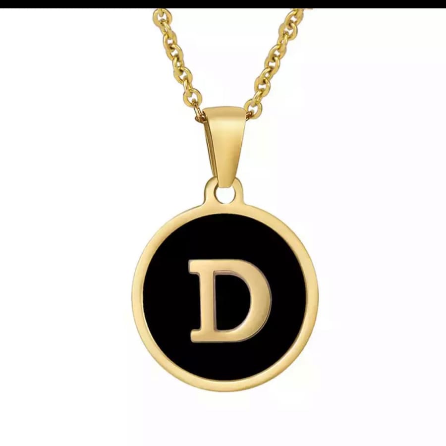 Enamel letter charm - necklace 18kts gold plated charms