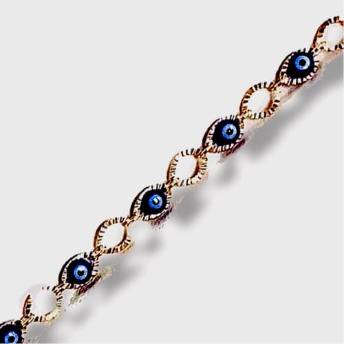 Evil eye cut edge anklet 18ktds of gold plated anklet