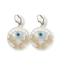 Eye incircle drop 18k of gold plated earrings earrings