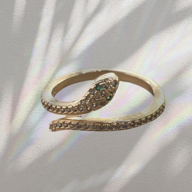 Wrapped around your finger snake in 18k of gold plating