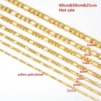 Figaro 2mm 18k gold plated chain chains