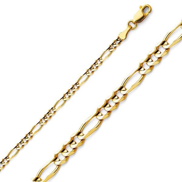 Figaro 3mm 18k gold plated chain chains