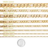 Figaro 6mm 18k gold plated chain chains