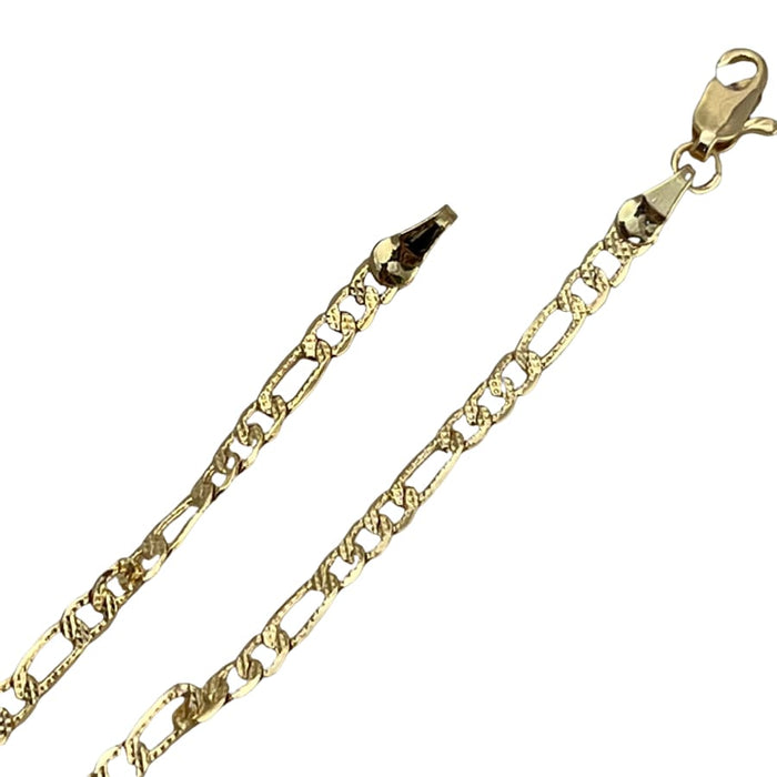 Figaro bracelet 3mm in 18kts gold plated bracelets