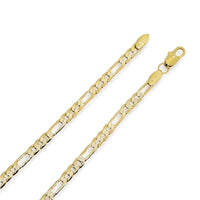 Figaro-cuban link silver and gold plated bracelet 4mm bracelets