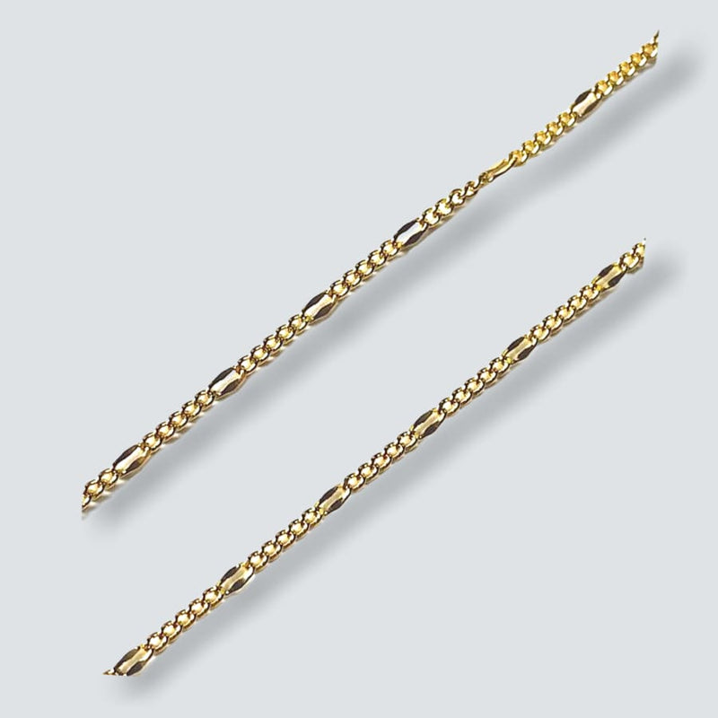 Figaro curb 2mm 18k gold plated chain chains