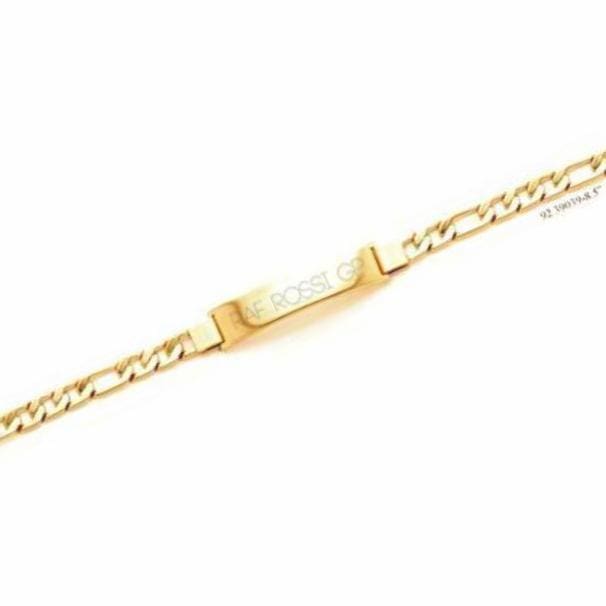 Figaro curb 4mm link id 18kts of gold plated bracelet 8.5 bracelet