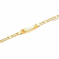 Figaro curb 4mm link id 18kts of gold plated bracelet 8.5 bracelet