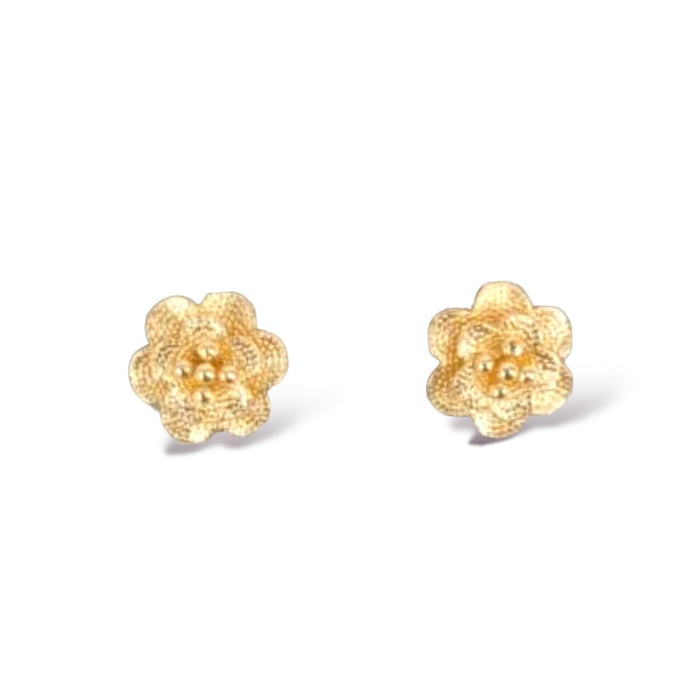 Filigree rose studs earrings in 18k of gold plated earrings