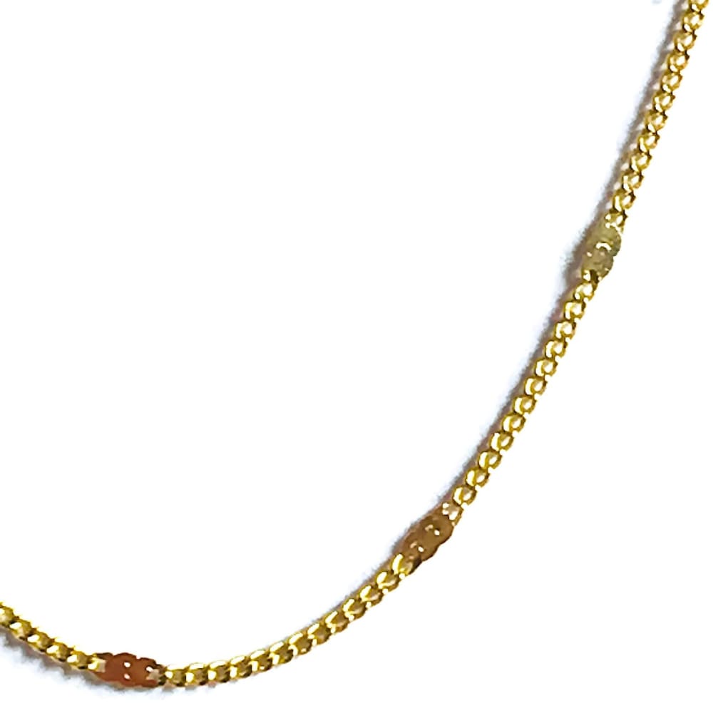 Flat curb 1mm 18k gold plated chain chains