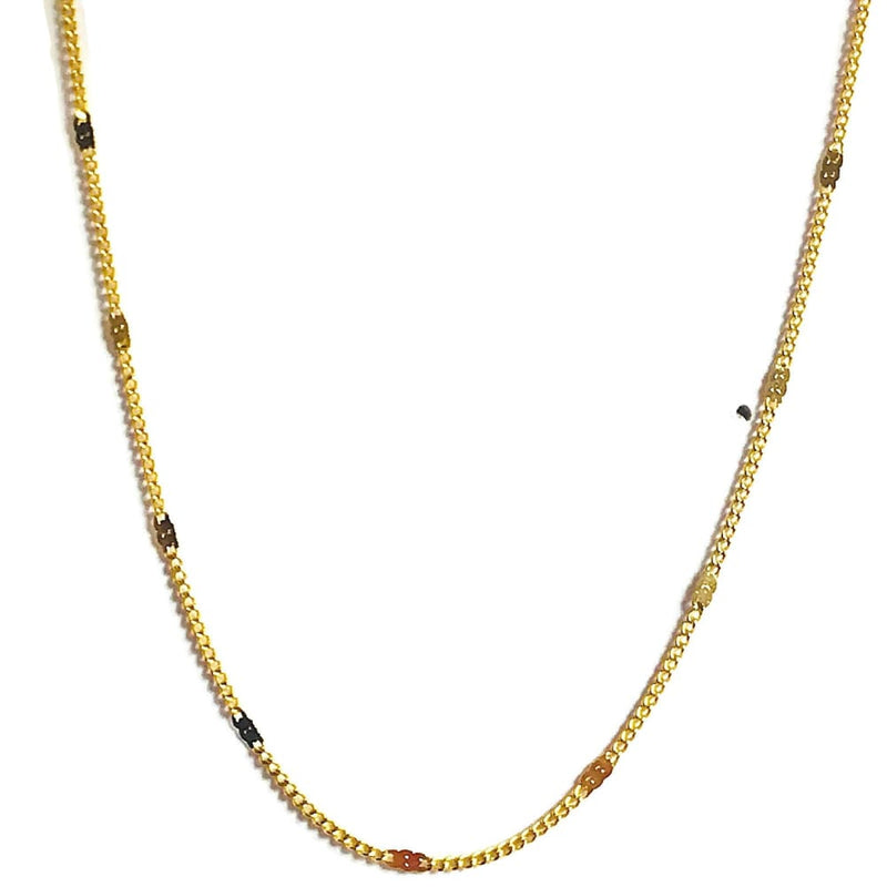 Flat curb 1mm 18k gold plated chain chains