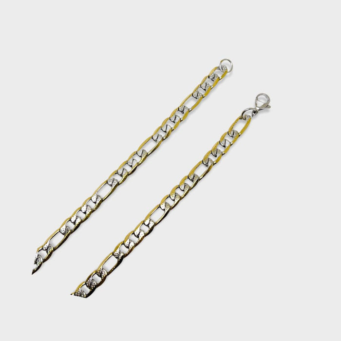 Flat figaro stainless steel and gold plated 6.5mm chain chains