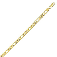 Flattened figaro diamond cut 4mm 18k gold plated chain chains