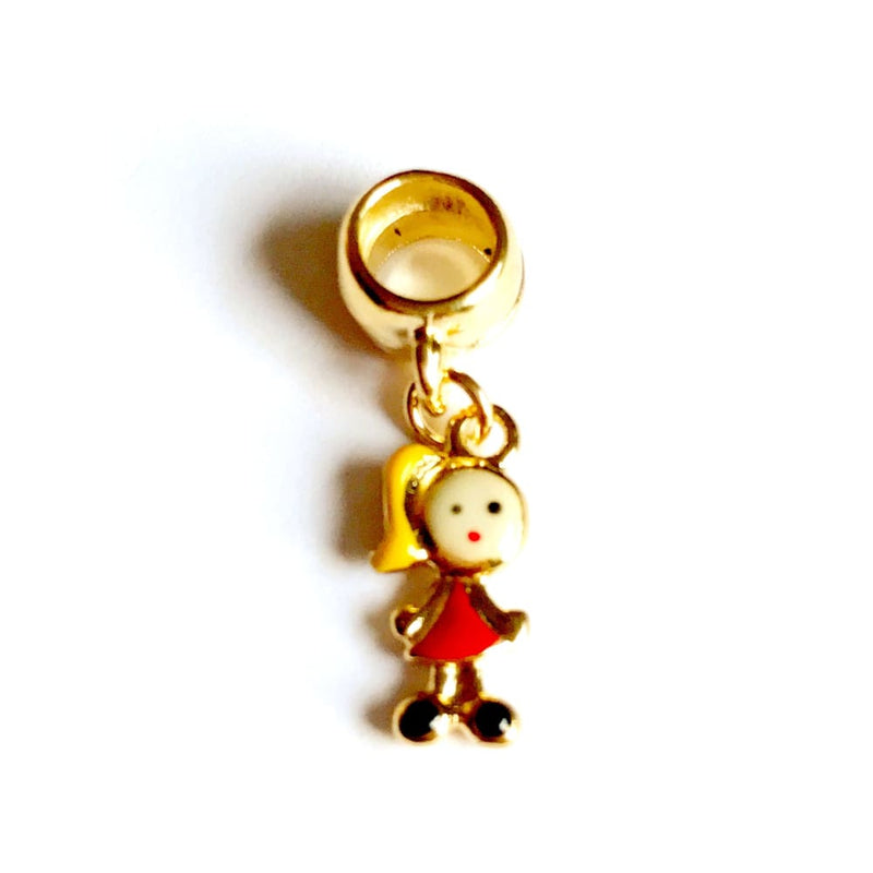 Flirty girl european bead charm 18kt of gold plated charms