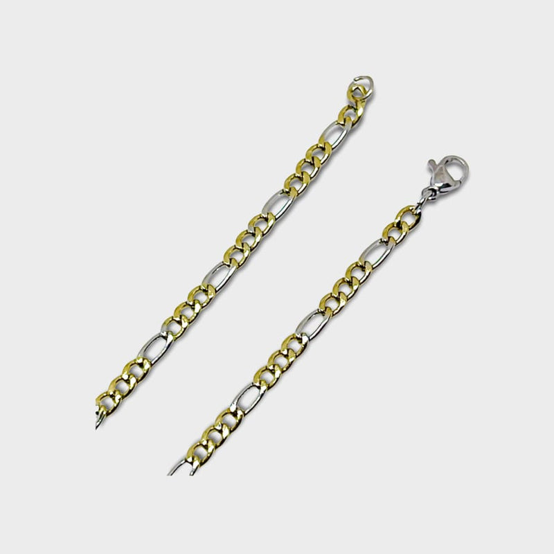 Gold tone and silver 3.7mm figaro chain chains