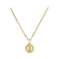 Guadalupe cz round 18k of gold plated chains