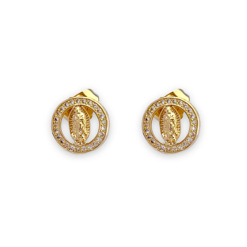 Guadalupe cz round studs earrings in 18k of gold plated earrings