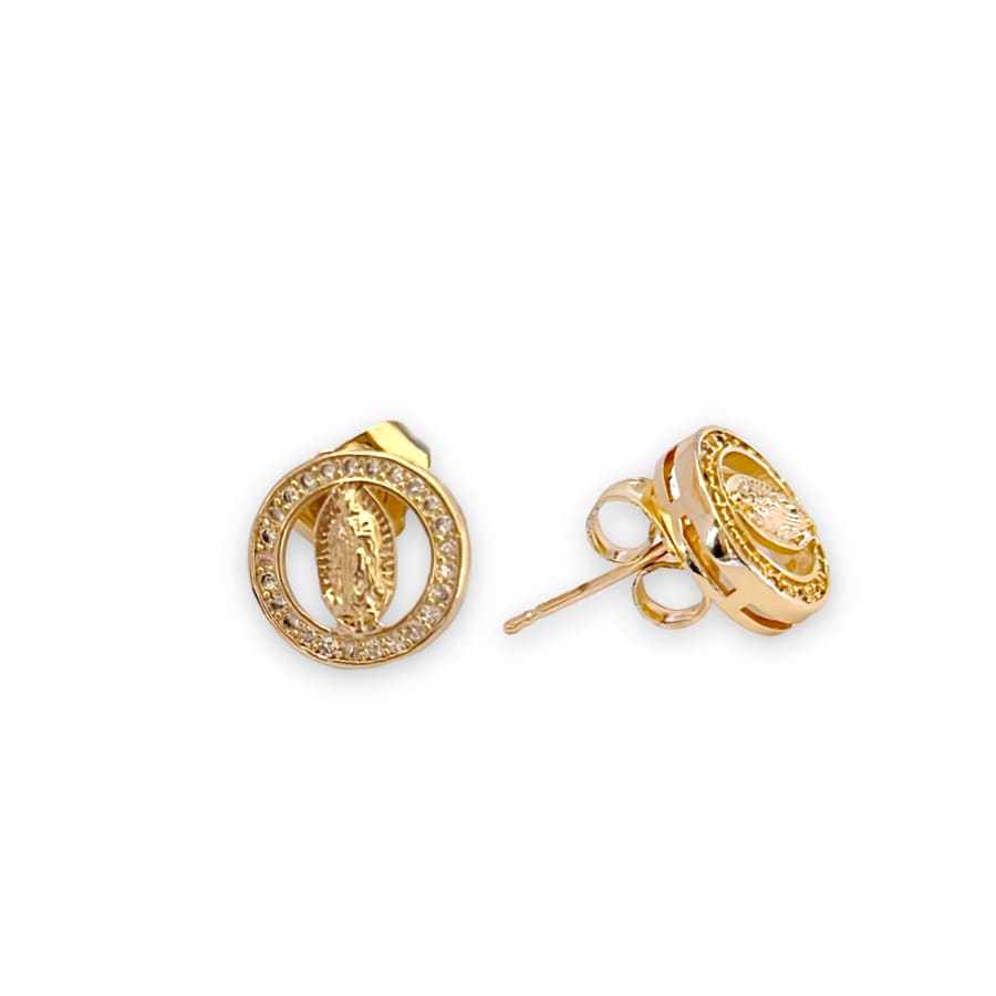 Guadalupe cz round studs earrings in 18k of gold plated earrings