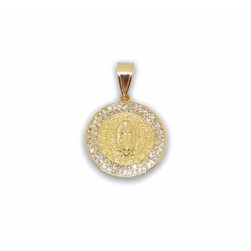 Guadalupe pendant of gold plated charms