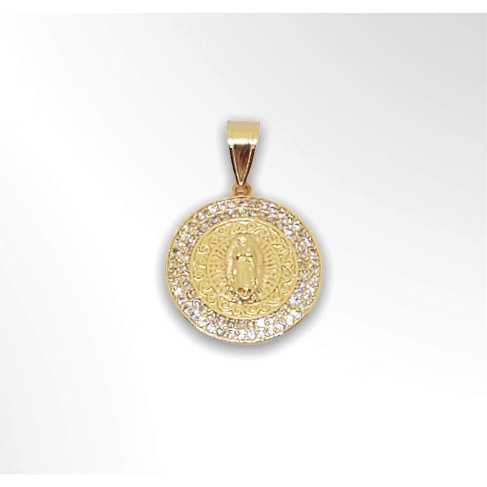 Guadalupe pendant of gold plated charms