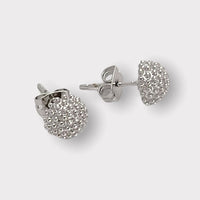 Half ball silver plated studs earrings earrings