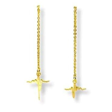 Heart beat threaders gold plated earrings earrings