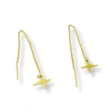 Heart beat threaders gold plated earrings earrings