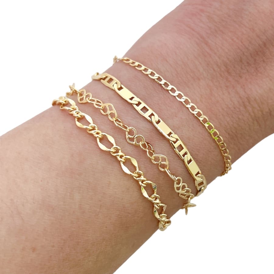 Heart links bracelet in 18k of gold filled