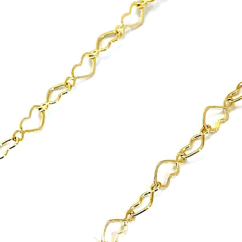 Heart shape link 18k gold plated chain chains