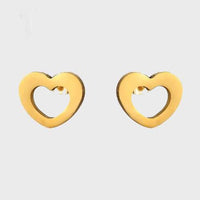 Heart studs gold plated stainless steel earrings earrings