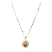 Virgin san juan de los lagos oval shape cz pendant in 18k of gold layering charms & pendants