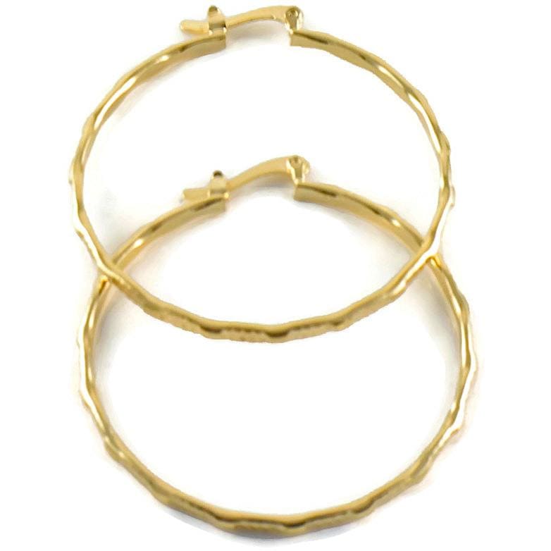 Indent in/out 18kts of gold plated earrings hoops earrings