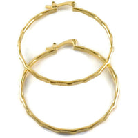 Indent in/out 18kts of gold plated earrings hoops earrings