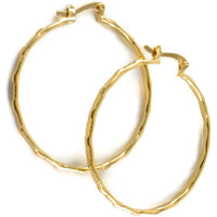 Indent in/out 18kts of gold plated earrings hoops earrings