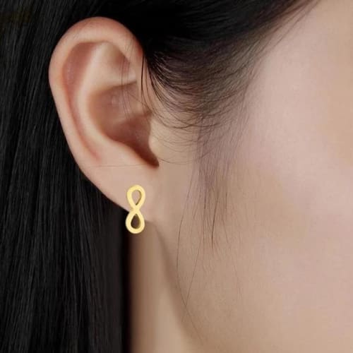 Infinity 1cm gold over stainless steel stud earrings earrings