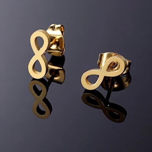 Infinity 1cm gold over stainless steel stud earrings earrings