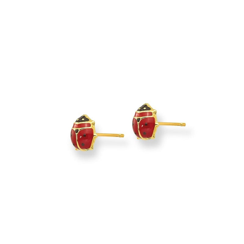 Lady bugs screw back post ball in 10k solid gold studs earrings earrings