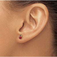 Lady bugs screw back post ball in 10k solid gold studs earrings earrings