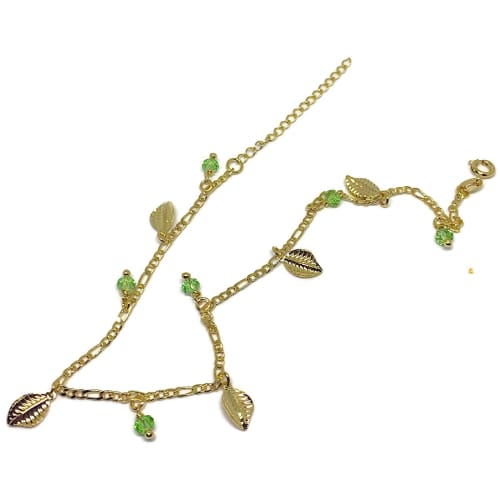 Leaf charms anklet 18kt of gold plated anklet