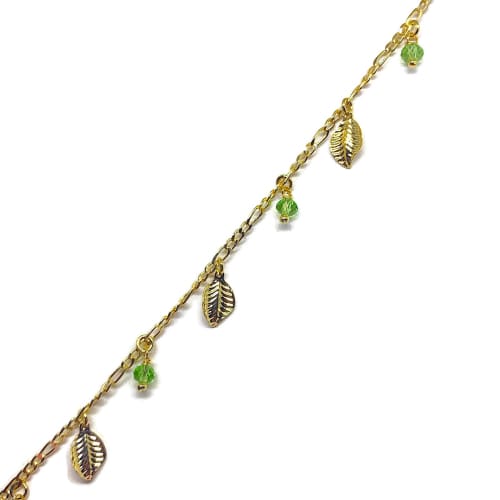 Leaf charms anklet 18kt of gold plated anklet