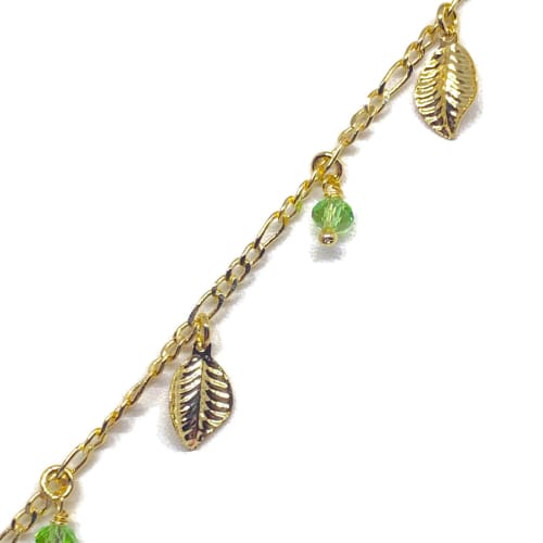 Leaf charms anklet 18kt of gold plated anklet