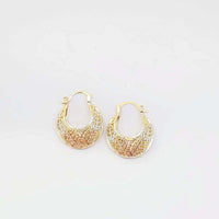 Leaf filigree hoops earrings 18kts of gold plated earrings