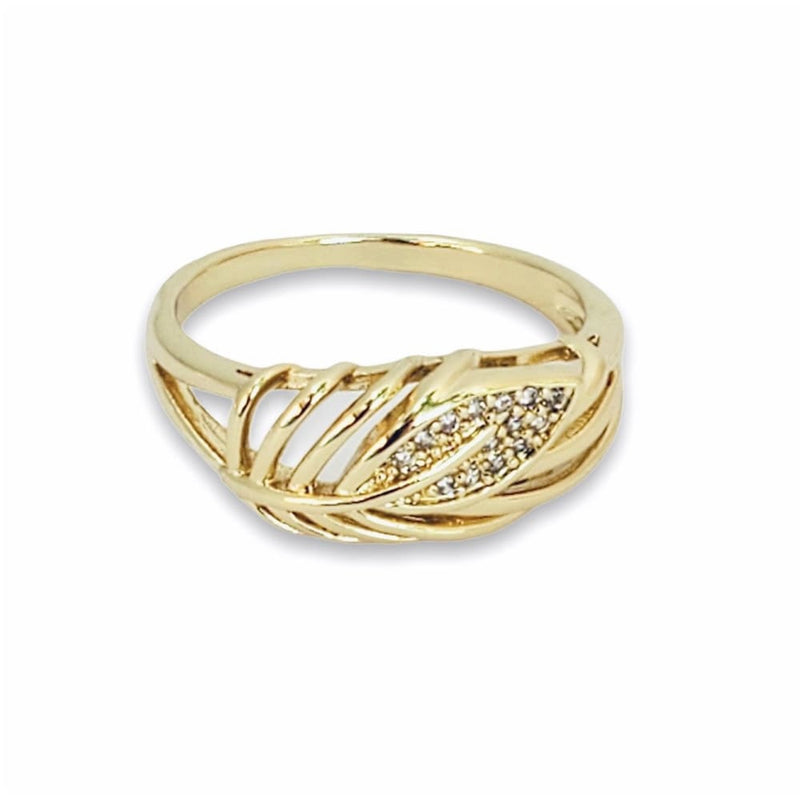 Leaf shape 14kts of gold plated ring rings